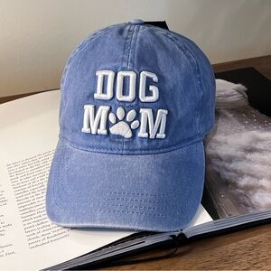 NWT DAVID and YOUNG Dog Mom Baseball Cap Embroidered Washed Denim Blue Hat OSFM